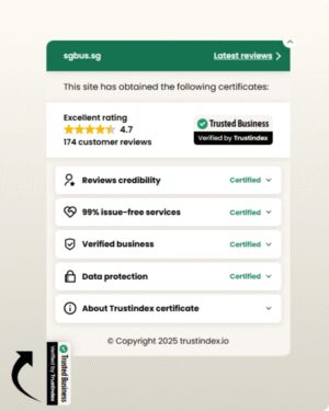 Affordable bus rental services in Singapore with high customer satisfaction and trusted by Trustindex.