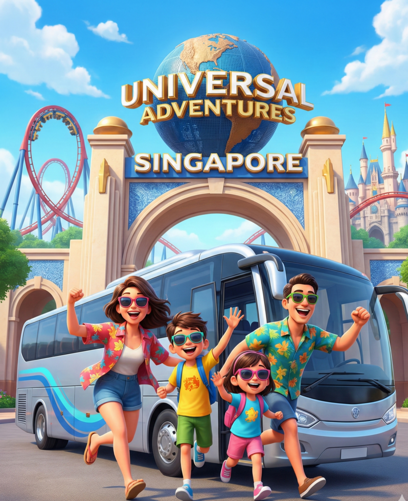 Family bus charter - Universal Studio Singapore
